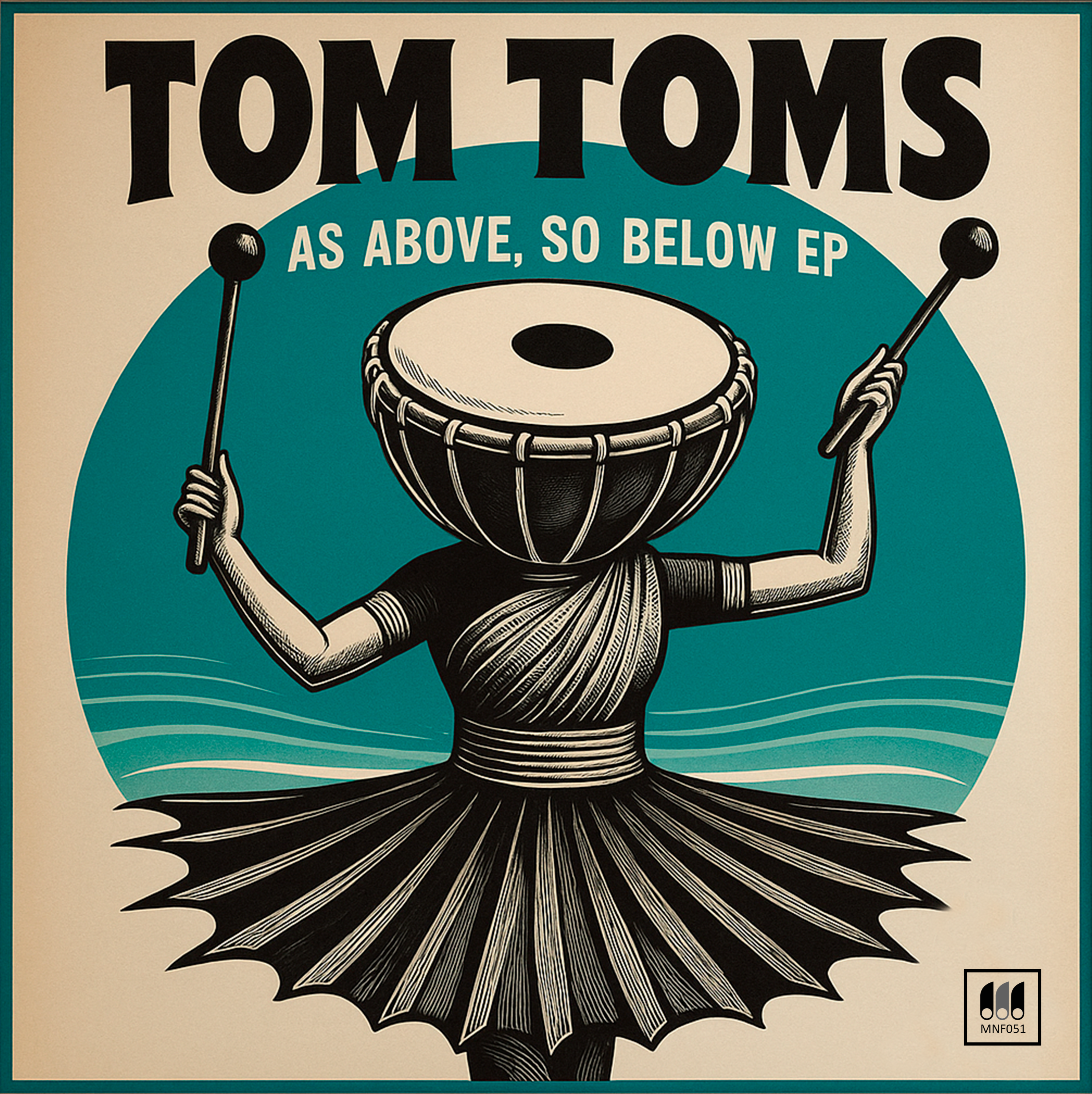 Illustration for As Above, So Below EP by Tom Toms, highlighting its unique geometric form and stylish, modern appeal.